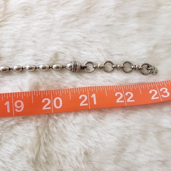 ANTIQUED Silver Tone Oval Ball Chain Necklace Adjustable - Picture 4 of 5